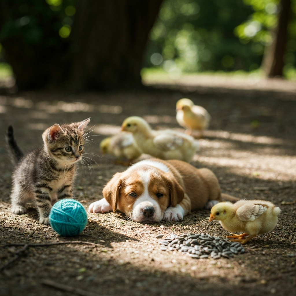 Adorable fluffy baby animals